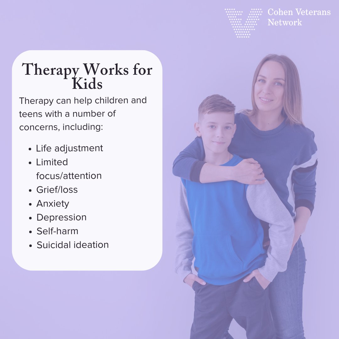 Military children and teens benefit from therapy! Just like adults, children may struggle with change. 

Our Cohen Clinic provides therapy for transitional challenges, anxiety, depression & more for children and teens of #militaryfamilies. 

red-rock.com/cohen-clinic-l…
580-771-2662
