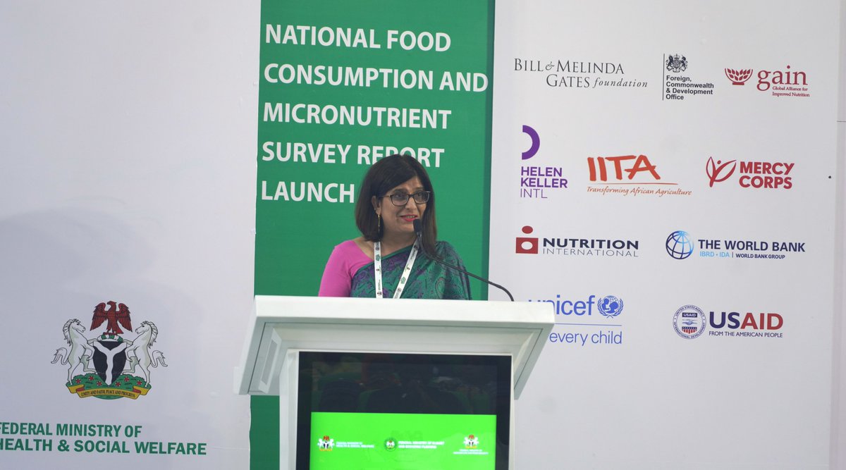 Happening now: Launch of the National Food Consumption and Micronutrient Survey Report which provides insights to inform policies and programming for nutrition in 🇳🇬. UNICEF is committed to supporting the use of the data to meet nutritional rights and needs of children and women.