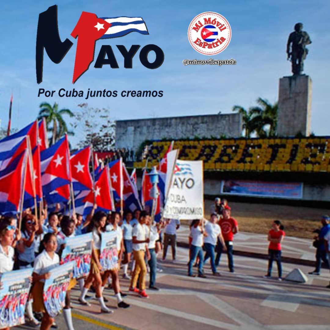@mimovilespatria @DiazCanelB @DrRobertoMOjeda @PartidoPCC @UJCdeCuba @H_Cubana @RaulCastro_Ruz @cdr_cuba @FMC_Cuba @FEEM_Cuba @OPJMCuba 🇨🇺☝️En #Cuba su pueblo celebra el #1DeMayo , Exigiendo de forma inmediata el fin del Genocidio Sionista contra Palestina, Y el bloqueo contra El pueblo de 🇨🇺. #MiMóvilEsPatria