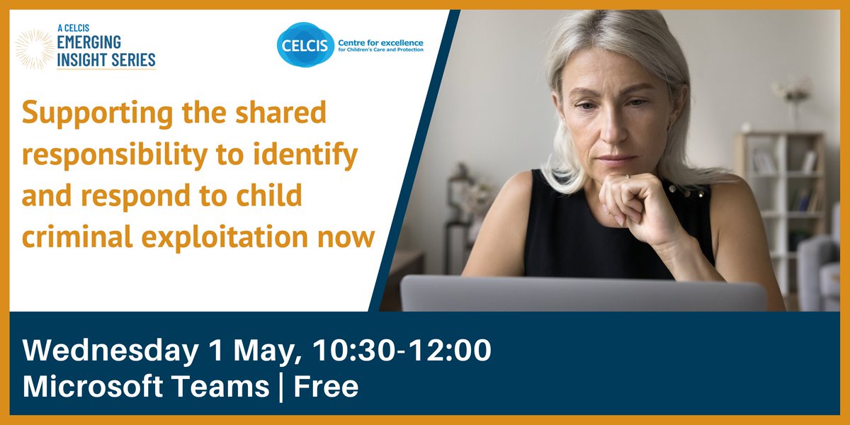 📢Calling all teachers, carers, social workers, policymakers and health professionals. Our free webinar tomorrow will focus on responding to child criminal exploitation; hear from @actnforchildren's Sharon Maciver and @CYCJScotland's Donna McEwan: buff.ly/3VZXkGj