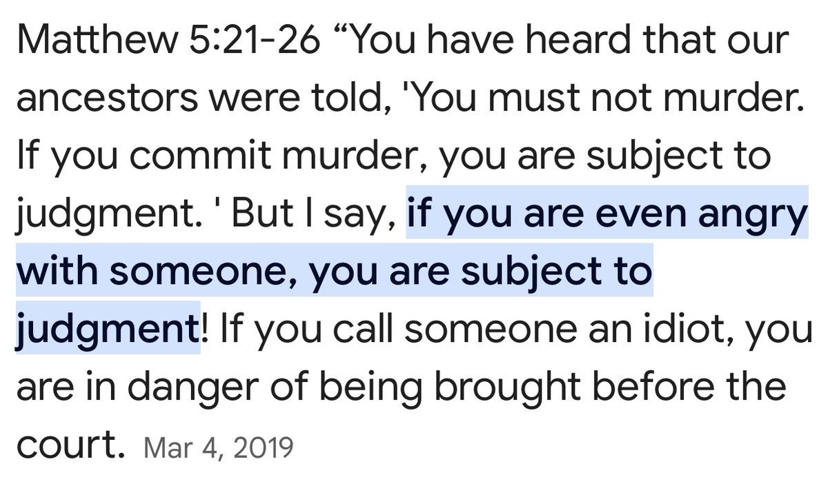 “If you have anger, you’re a murderer.” — the Gospels of Matthew and Jesse