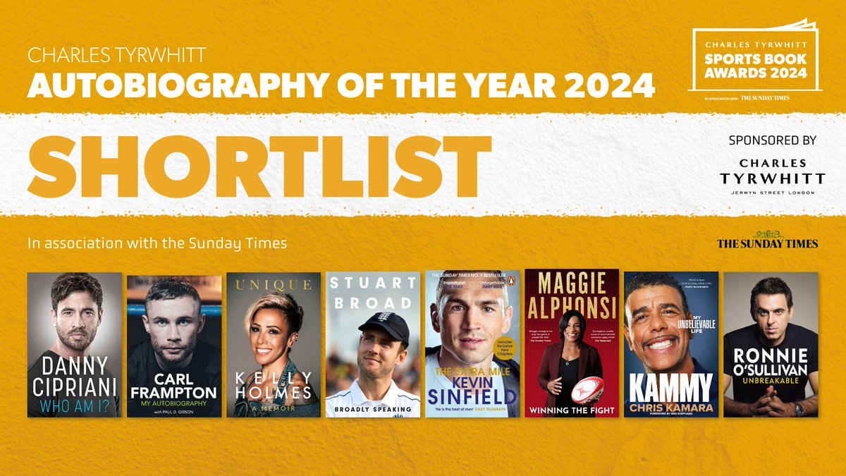 We're getting a bit excited about the @sportsbookaward shortlisting! Have a look at the autobiography 2024 shortlist, which is your favourite?