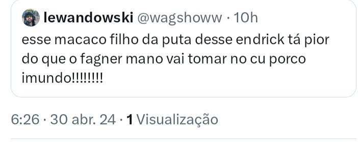 Pode apagar @wagshoww fdp mas o print vc não apaga!