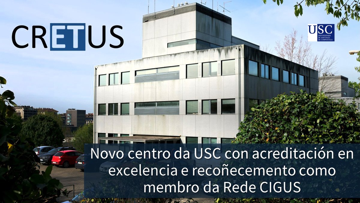 📰Gran noticia!!! #CRETUS da <a href="/UniversidadeUSC/">USC</a> recoñecido como Centro de Investigación do Sistema Universitario de Galicia, entrando a formar parte da Rede #CIGUS <a href="/Xunta/">Xunta de Galicia</a> xunto a outros 9 centros de excelencia! 
🥳Moi felices e orgullosos de acadar este obxectivo: #SomosCIGUS!