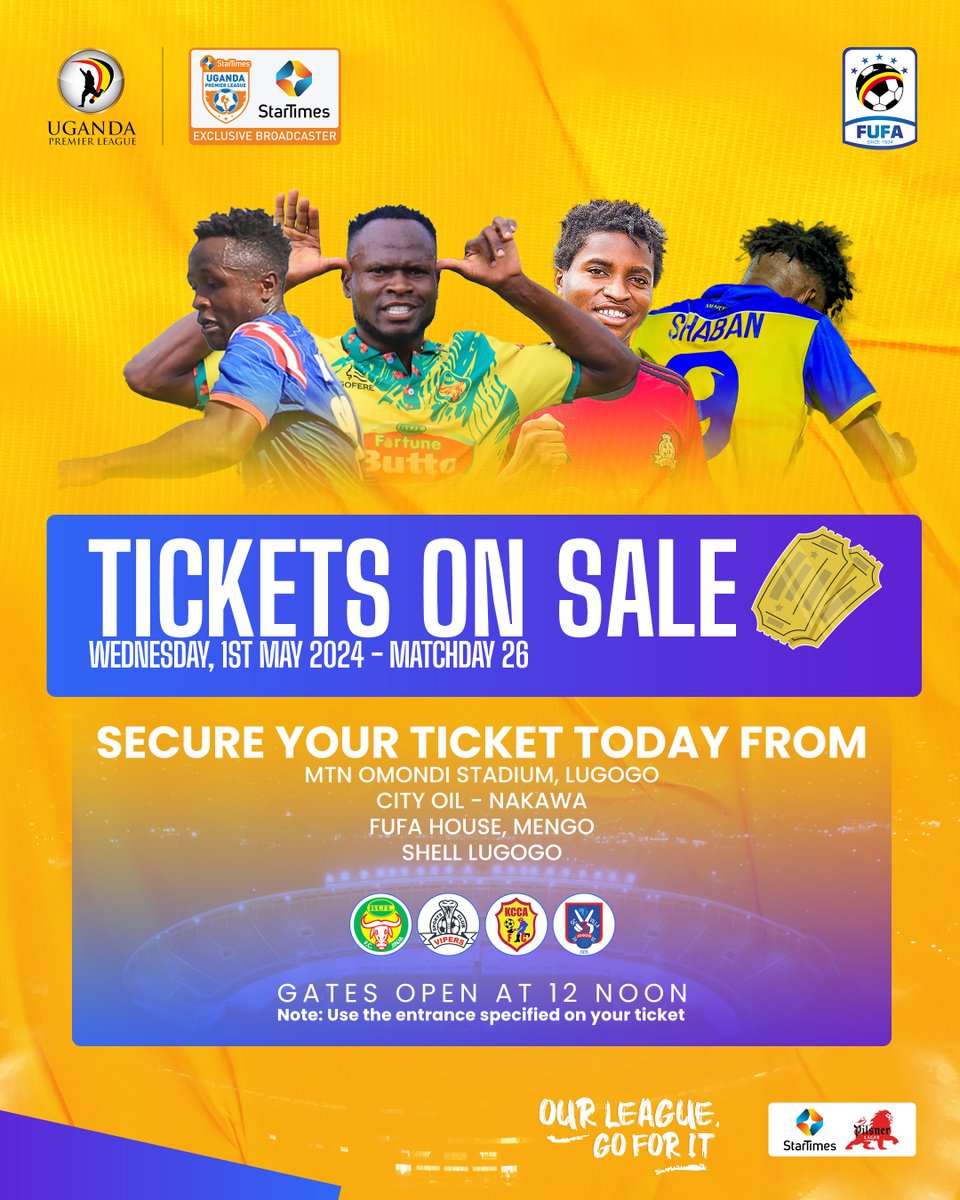 Get your ticket today 🎫 #BULVIP | #KCCSCV | #StarTimesUPL