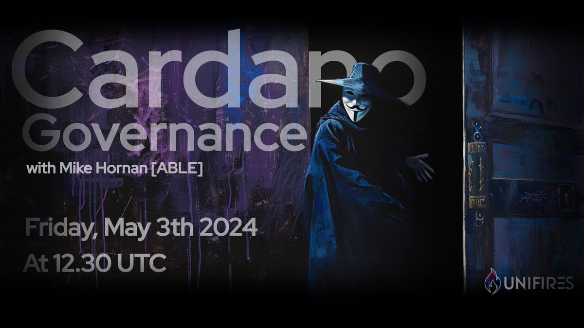 @unifires is hosting a Session to deepdive into Cardano Governance with @Hornan7 When: Friday at 12.30 UTC Where: Find all information on uniFires Discord: discord.gg/SYMREsnSwQ