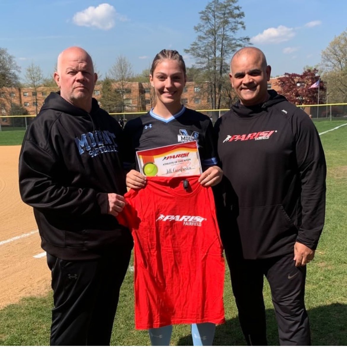 Congratulations to Parisi Fairfield/Sideline Chatter @Chattermeister JILL CIANFROCCA @jilliancianfrocca @MSDA_Lions The first baseman went 3 for 4 with a double and 2 RBI vs Cedar Grove. In a recent 4 game stretch Cianfrocca went 11 for 18 with 3 dbls 2 HRs 9 RBI and 7 runs