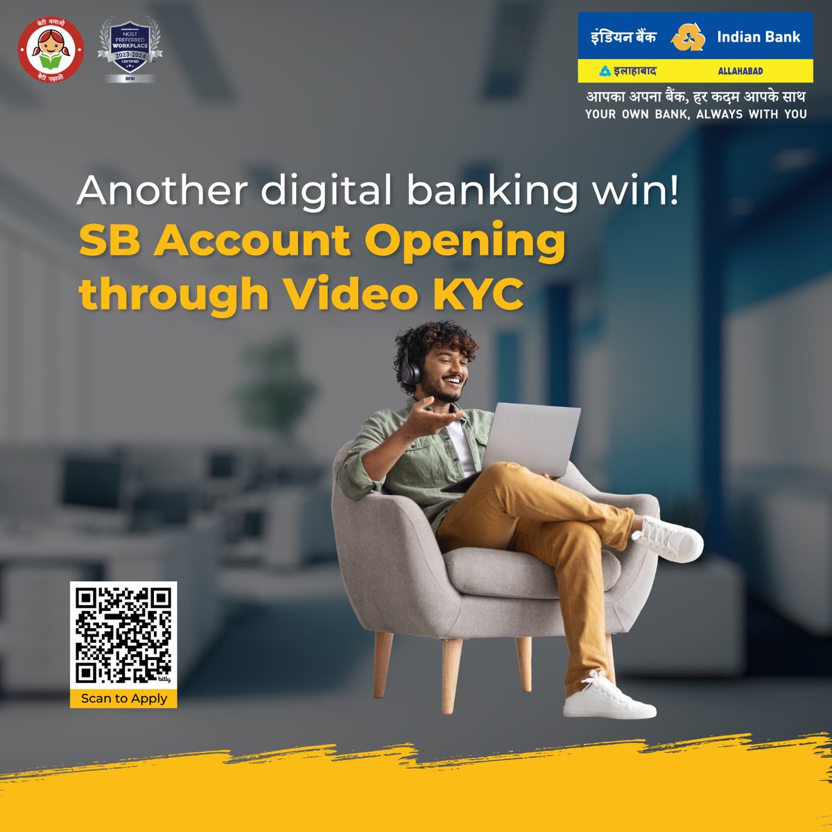 Skip the paperwork and breeze through your account opening process with just a video call. It's banking made personal, easy, and oh-so-convenient!

Apply now : bit.ly/IB_V-CIP
#IndianBank 
@DFS_India