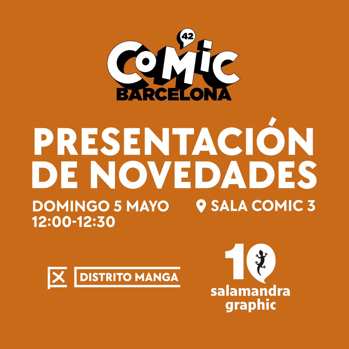 Este domingo estaremos junto a @SalamandraGraph en el @COMIC_bcn presentando y repasando las novedades que llegarán este 2024. ❣️Además, desde Distrito Manga anunciaremos nuevas #DMlicencias que se sumarán a nuestro catálogo el próximo año. 🤭 ¡Os esperamos! 🫶