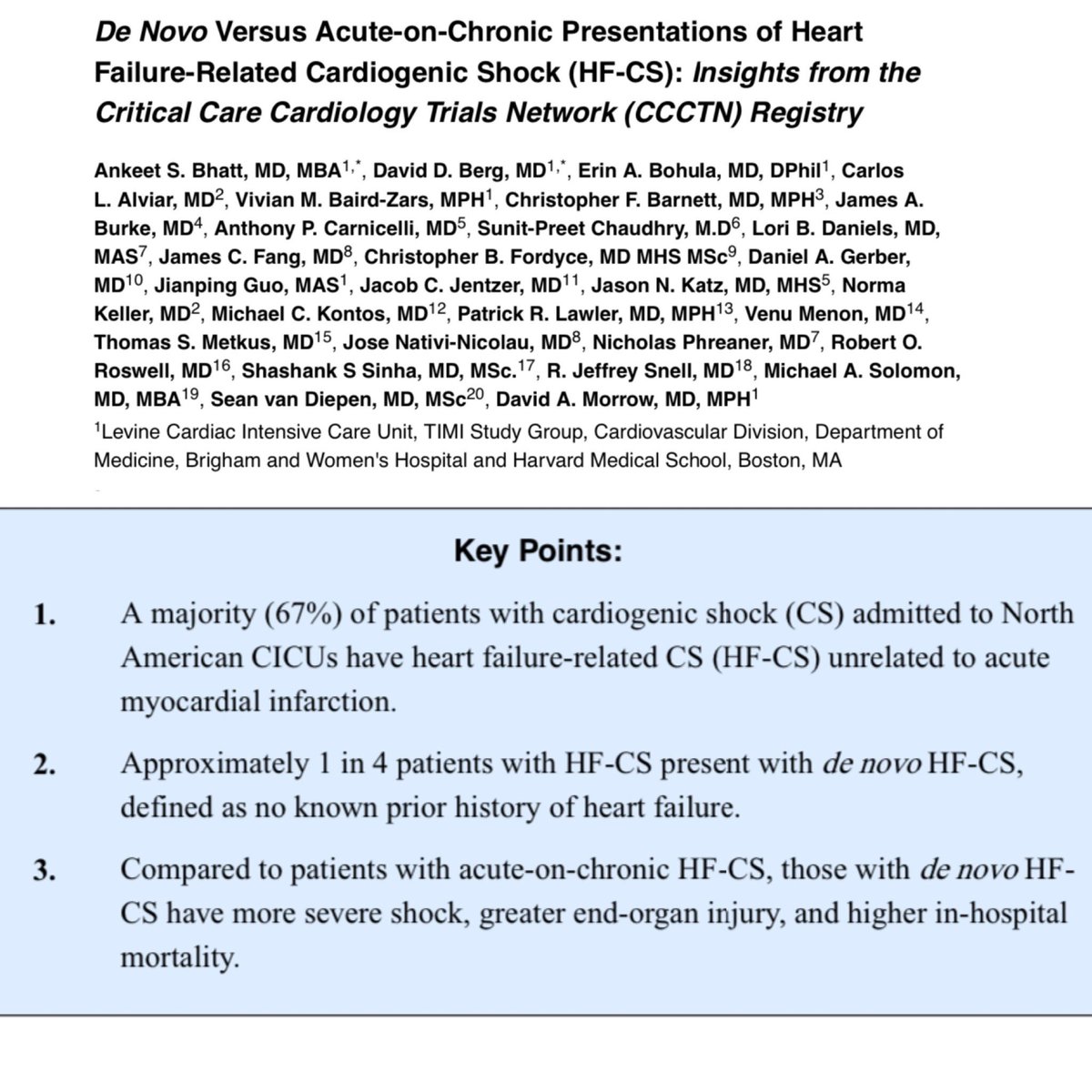 Preparing my lecture for #NTI2024 has led me down a rabbit hole on de novo heart failure-related cardiogenic shock. I’m curious as to how many received a sepsis bundle given their presentation and elevated lactate. 🎩 tip to the authors. eddyjoemd.com/foamed/