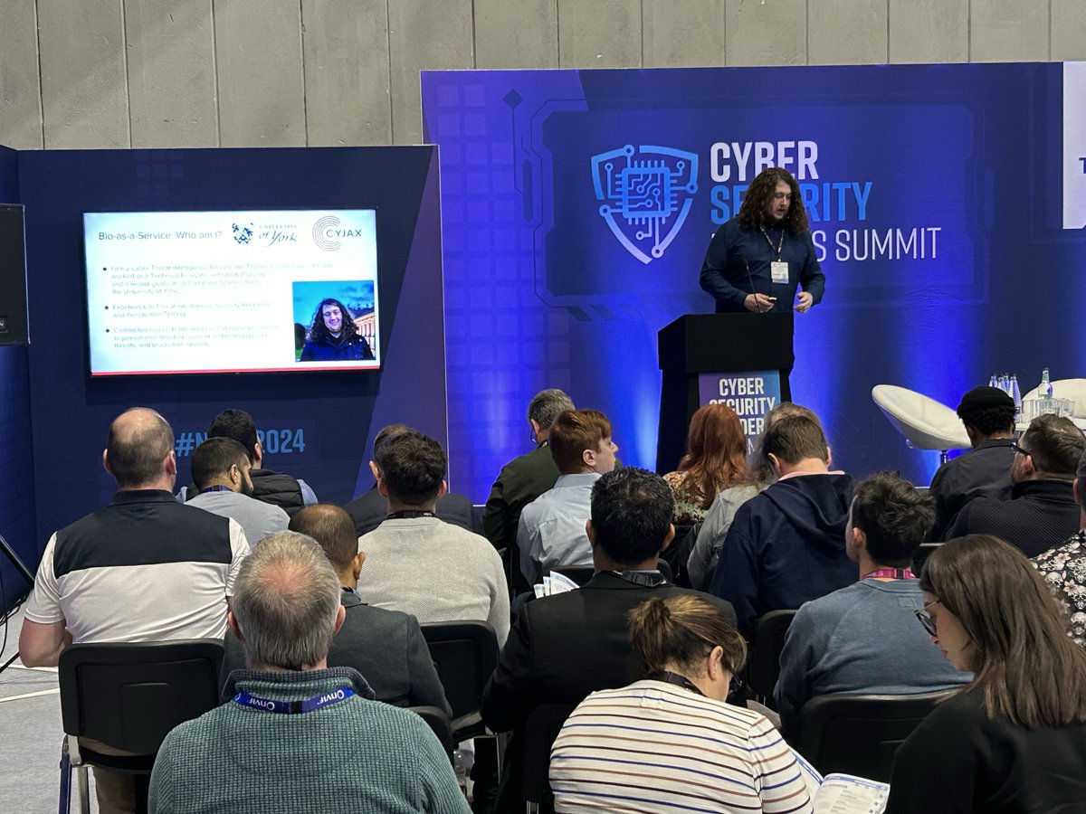 Joseph Wrieden speaking at the National Cyber Security Show today!