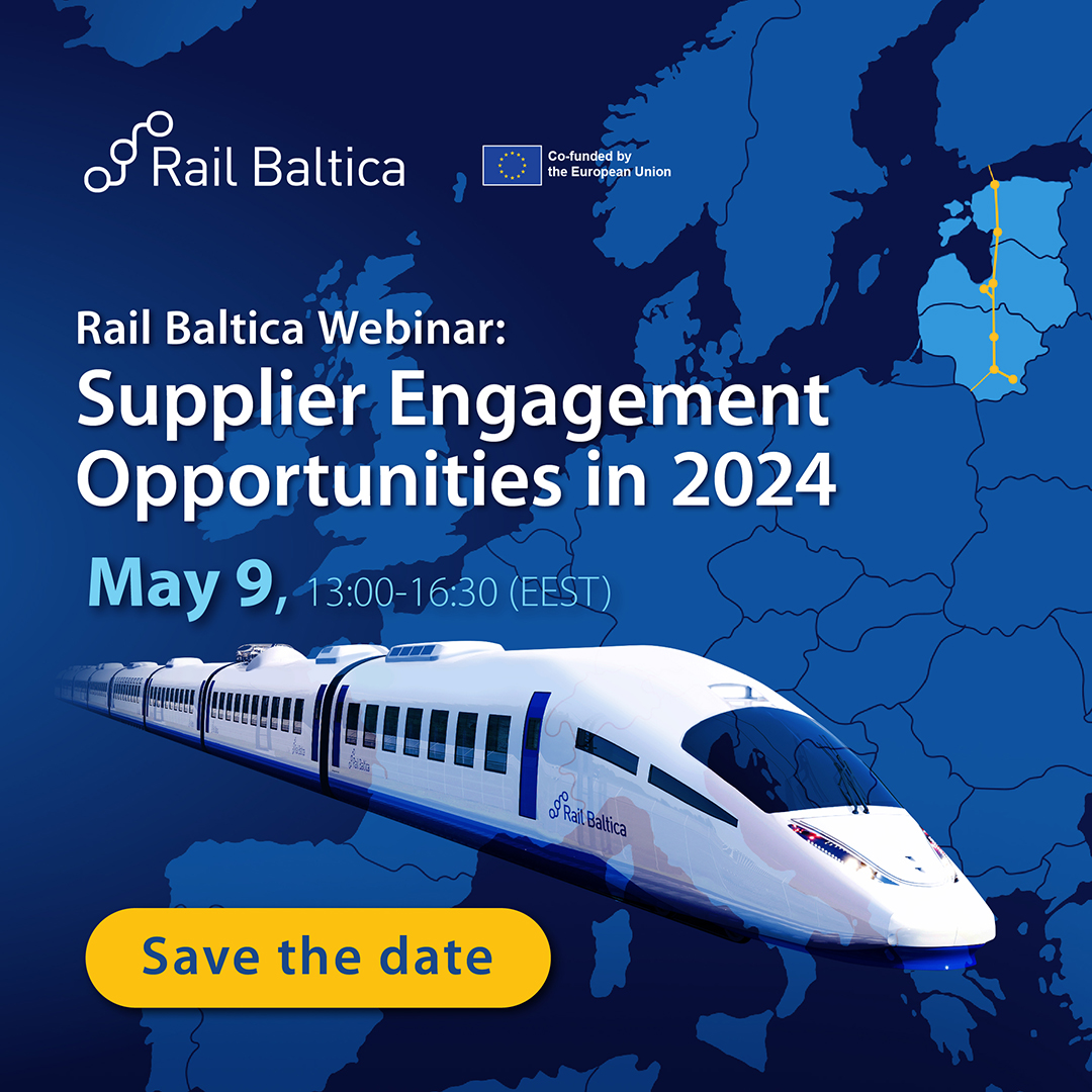 🚄 Join Rail Baltica's webinar on May 9th to discover supplier engagement opportunities for 2024. More information and the agenda can be found here🔎railbaltica.org/rail-baltica-a…