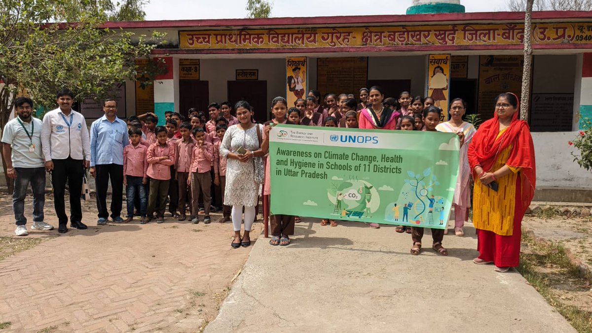 'Empowering communities to combat climate change! @UNOPS team conducted an engaging workshop at 3 upper Primary Schools, in district Banda, Uttar Pradesh, namely Gureh, Ram Ghulam ka purwa (Gureh), and Kiledar ka purwa (Palhari). @swsmup1 @jaljeevan_ @mygovindia @UNinIndia