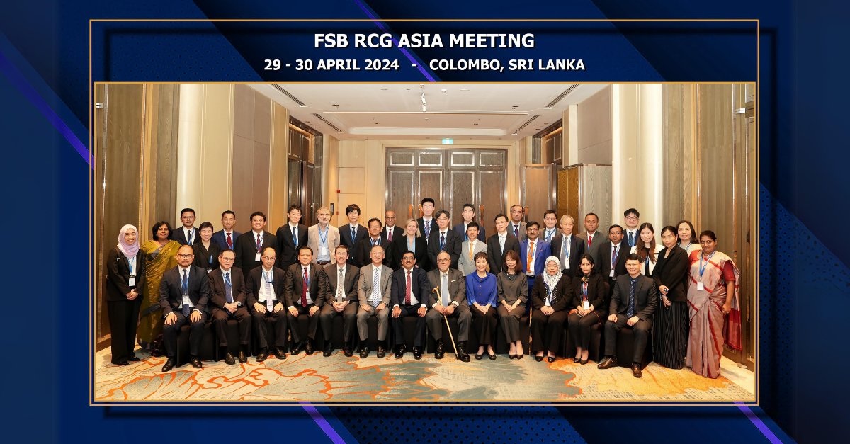 Our Regional Consultative Group for Asia was hosted by @CBSL in Colombo. We discussed risks to #FinancialStaility from higher interest rates and #ArtificalIntelligence, and work to address risks from #ClimateChange and to enhance #CrossBorderPayments.
👉 fsb.org/2024/04/fsb-as…