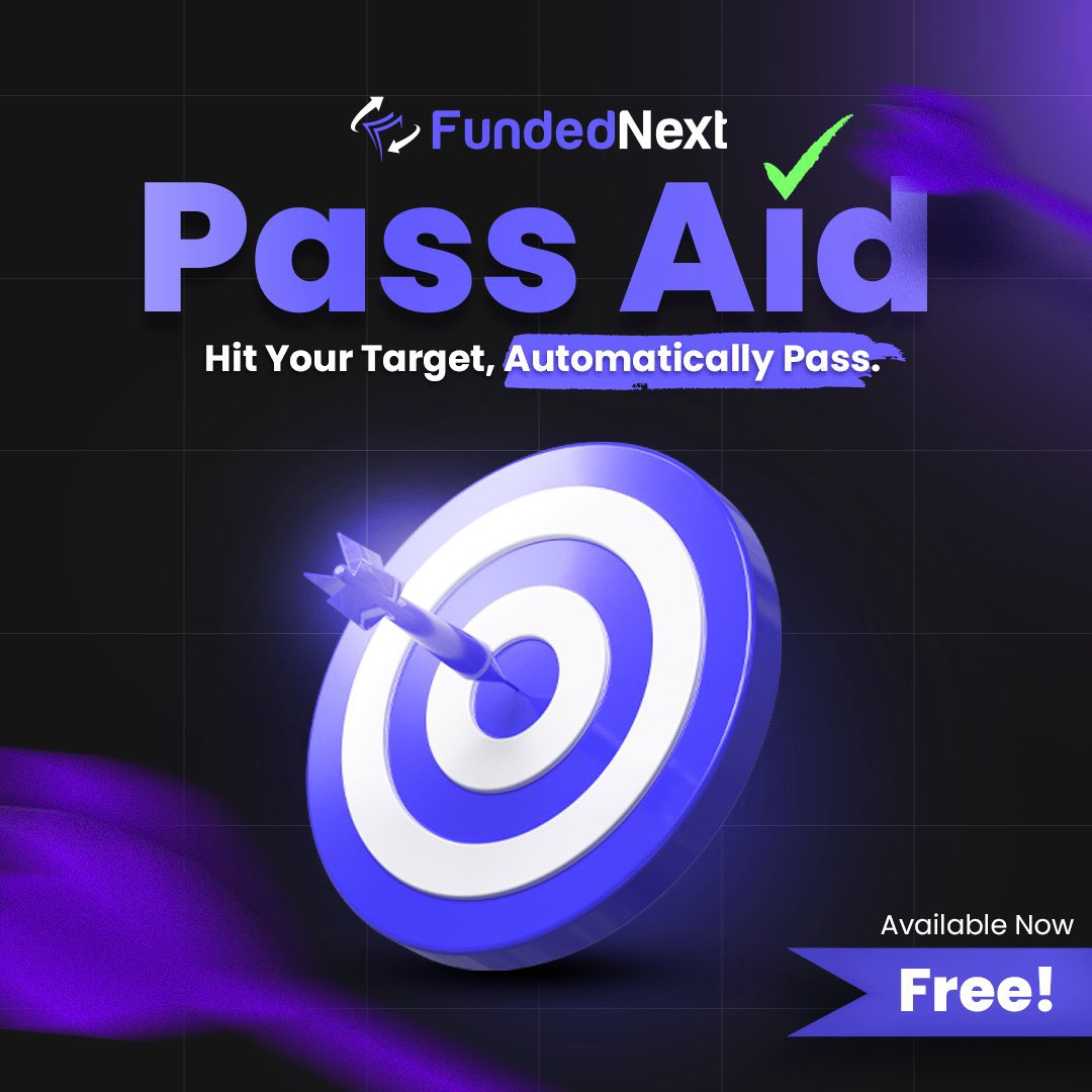 FundedNext is Introducing Pass Aid. This free add-on monitors your gain target, And automatically closes the trades for you when you reach your target. Time to eliminate stress and trade confidently. Check eligibility below 👇