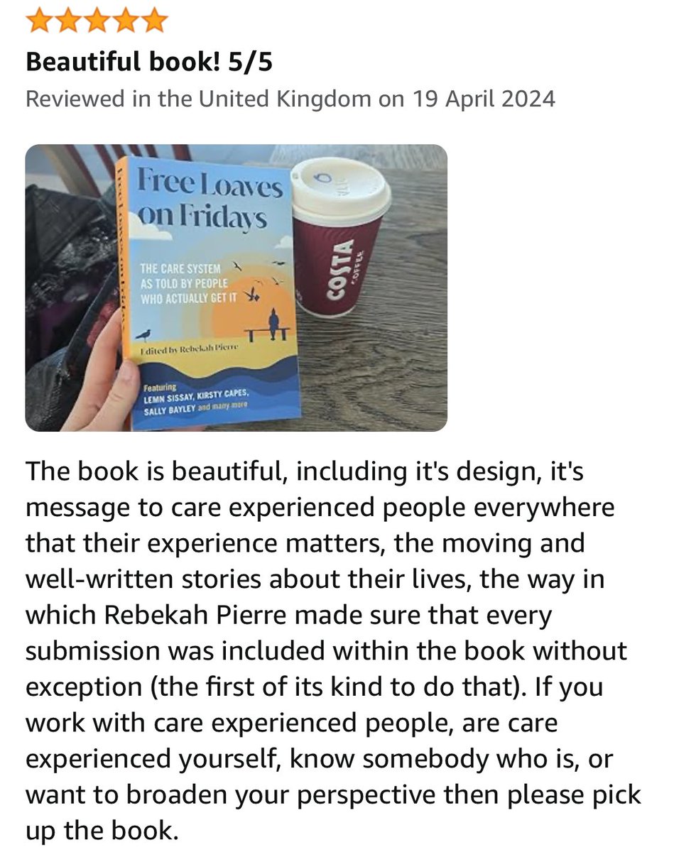 If you work with children in care, please consider investing in a copy of Free Loaves on Fridays for your office. The headteacher/social worker below say they wish they had one at the start of their career. Hear from 100 voices from care below: amazon.co.uk/Free-Loaves-Fr…