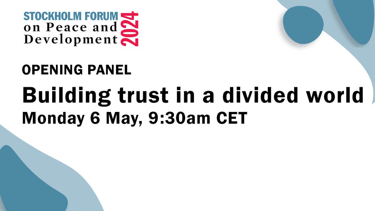 The 2024 #SthlmForum kicks off on 6 May on the theme ‘On the edge: Navigating a changing world’. Tune in📺 to the live stream of the opening panel ‘Building trust in a divided world’ with: 🎙️@FontehAkum, @AmitabhBehar, @bbigombe, @KatjaKeul & Jan Knutsson, and moderator…
