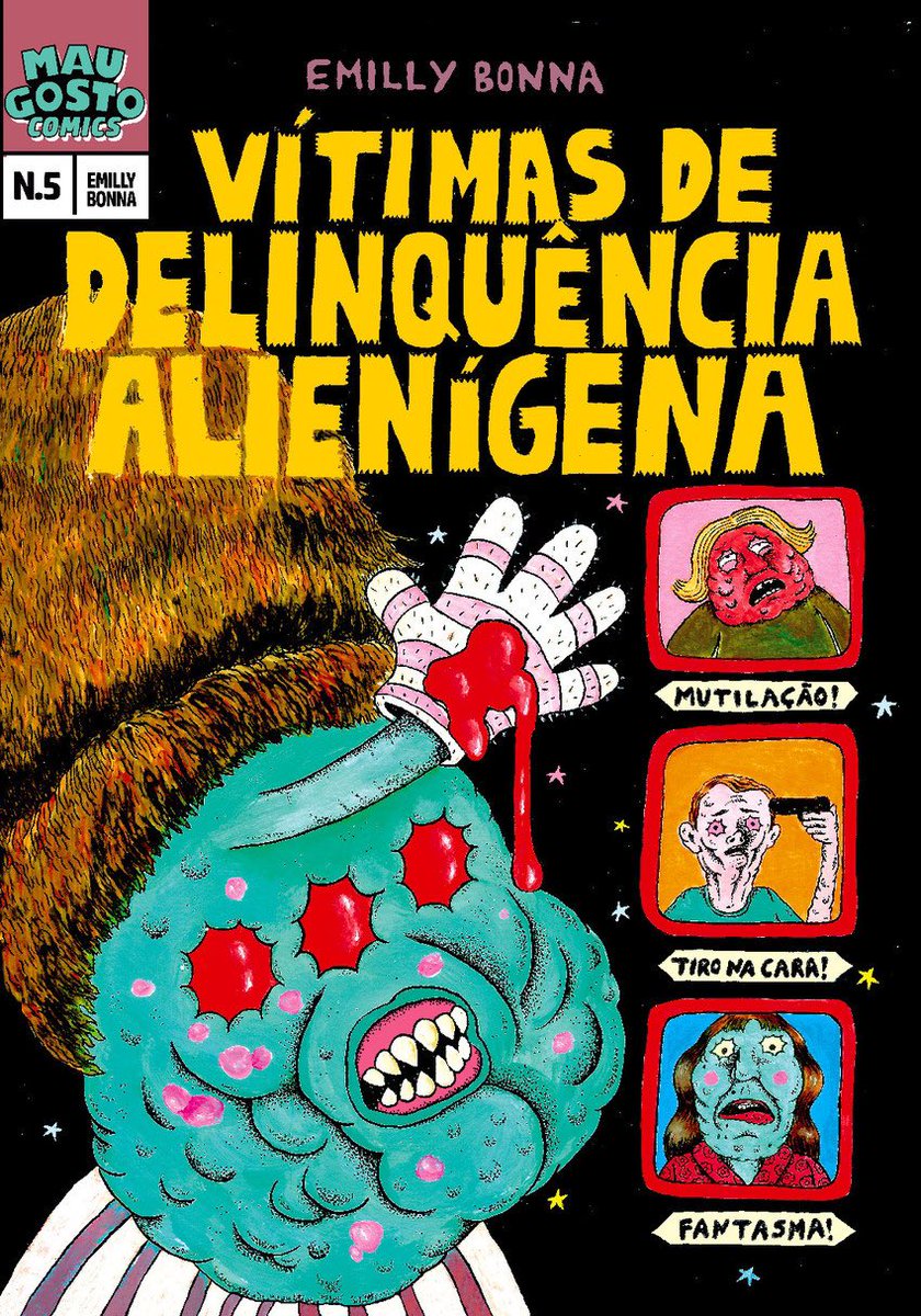 Vitimas de Delinquência Alienígena, novo gibi da Emilly Bonna, Coleção Mau Gosto Comics #5. Um contato de 3° grau é encontrar um ser extra-terrestre, que contato imediato seria ter sua vida arrombada por eles? 40 páginas, já em pré-venda: maugostocorp.com.br