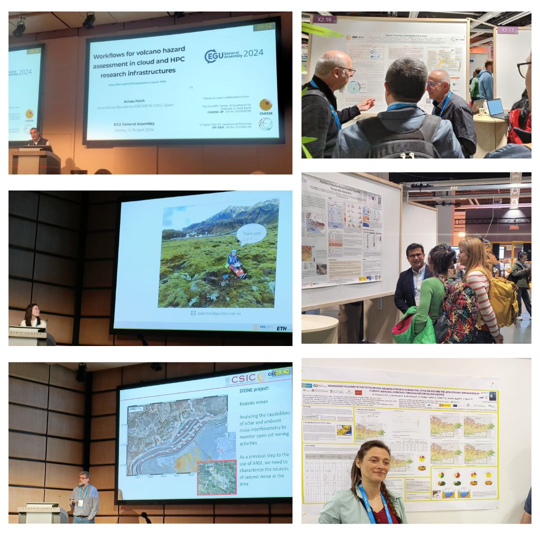 We recently participated in the #EGU General Assembly 2024, where our scientific staff presented various works, including both posters and oral presentations. Teams from @dtgeo_eu, @Cheese_CoE, @agemera_eu, and #STONE shared their research findings. 🔗bit.ly/3UdhGta