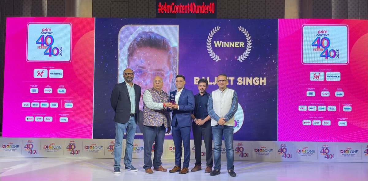 Celebrating excellence in Content Marketing, the #e4mContent40Under40 Awards commend outstanding individuals who have propelled the industry forward.🙌
Heartfelt congratulations to #BaljeetSingh , Content Lead , #mSixandPartners on winning the prestigious title!🌟

#e4mAwards
