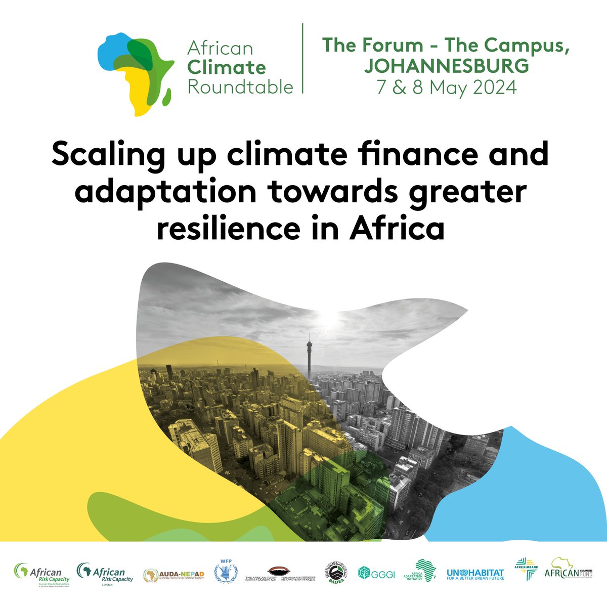 The #AfricanClimateRoundtable takes place in Johannesburg, South Africa from 7-8 May under the theme: Scaling up climate finance and adaptation towards greater resilience in #Africa. Join us to discuss #ClimateAdaptation & #ClimateFinance in #Africa. #ACR2024 #ClimateAction