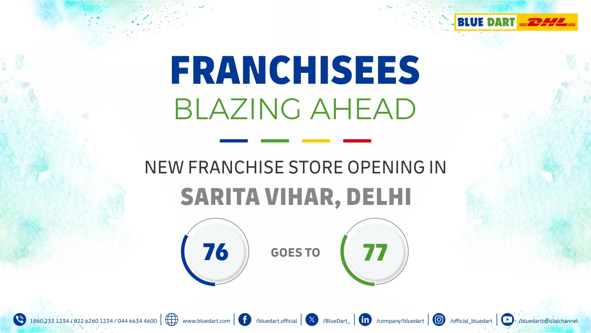 Blue Dart inaugurates a new Franchise store in Sarita Vihar, Delhi #WeMoveSoYourWorldCanMove #IfItsImportantBlueDartIT #BlueDartIT