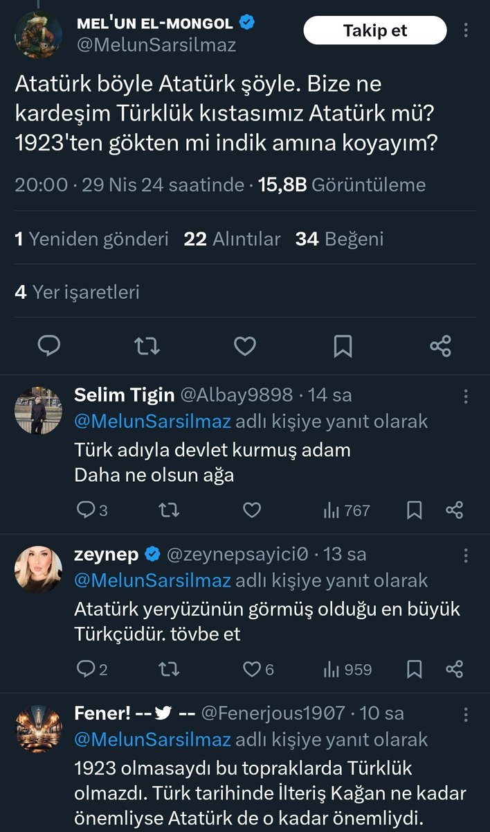 Melun haklı. Türklük kıstası niye bir kişi üzerinden olsun. Bir kişiden çıkma bir millet miyiz?