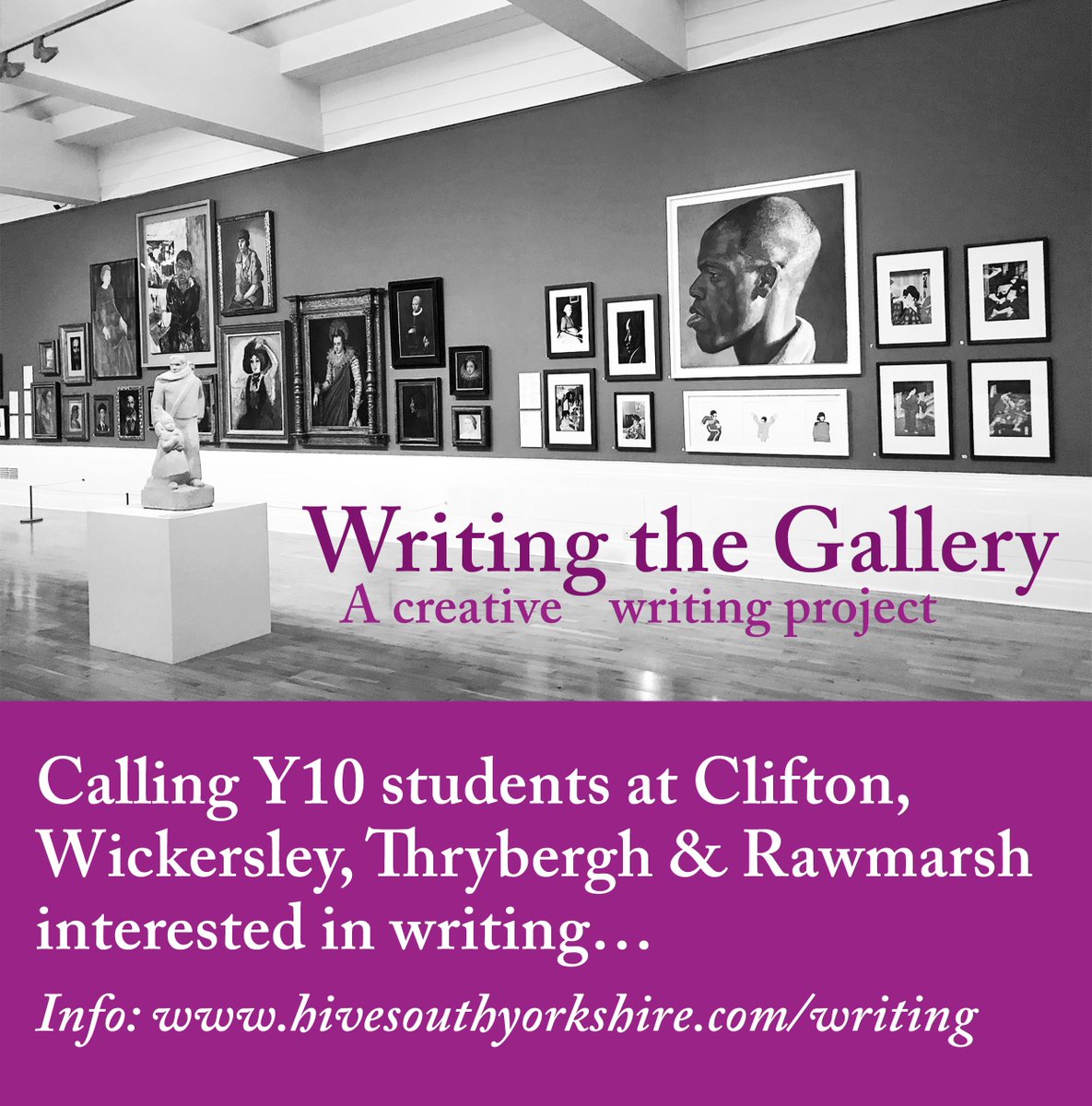 Open to Y10/Y12 students interested in creative writing from @wickersleypt schools: @cliftoninfo @ThryberghAcad @wickersleyssc @rawmarshschool | Join a fab creative writing project if you attend a @wickersleypt school >> hivesouthyorkshire.com/writing