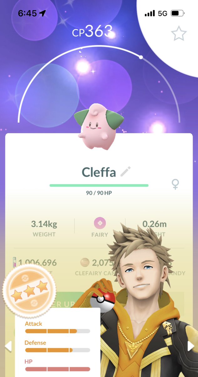 On my way to school 🏫 I hatched a final shiny ✨ #Cleffa totaling up to for shiny babies #PokemonGO #MorningVibes and good IVs