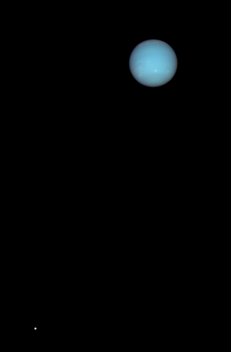 Neptune and Triton from the Hubble Space Telescope in 2006.