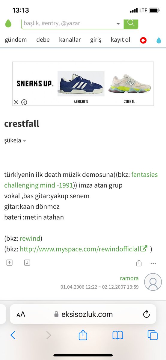 Merhabalar 1991 yılında Türkiye'nin ilk death müzik demosu olduğu iddia edilen #Crestfall grubunun Fantasies Challenging Mind albümü hakkında bilgisi olan var mı? @DeliKasapMecmua @erenskry @ninjatullah @rokerr  bilgisi olabilecek arkadaşları da eklerseniz şahane olur 🤘