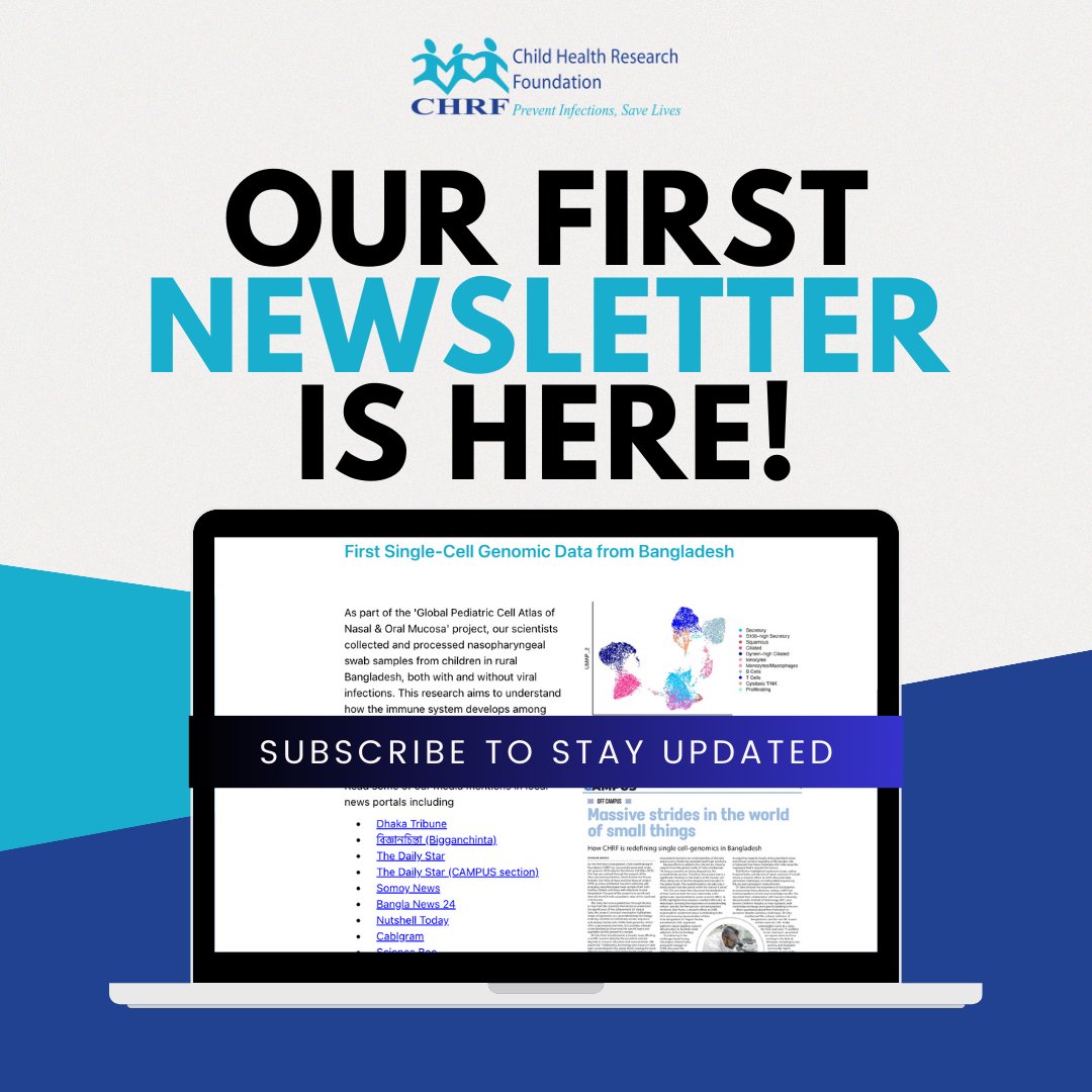 CHRF's first ever newsletter is here! Learn about our breakthroughs in single-cell genomics, recent conference presentations and initiatives in understanding typhoid burden. Sign up for our newsletter by visiting: chrf.ck.page/df298b6a7f