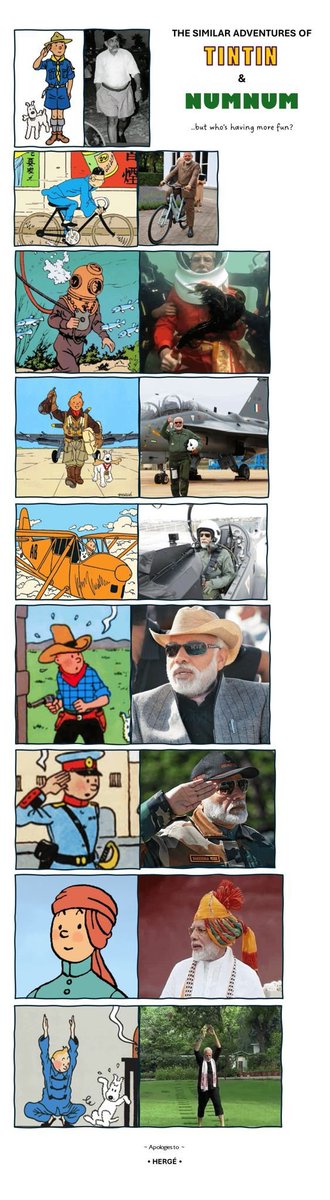 For all TinTin and Modi fans! Both are the same person.. ☺️🥰☺️👌 Good evening