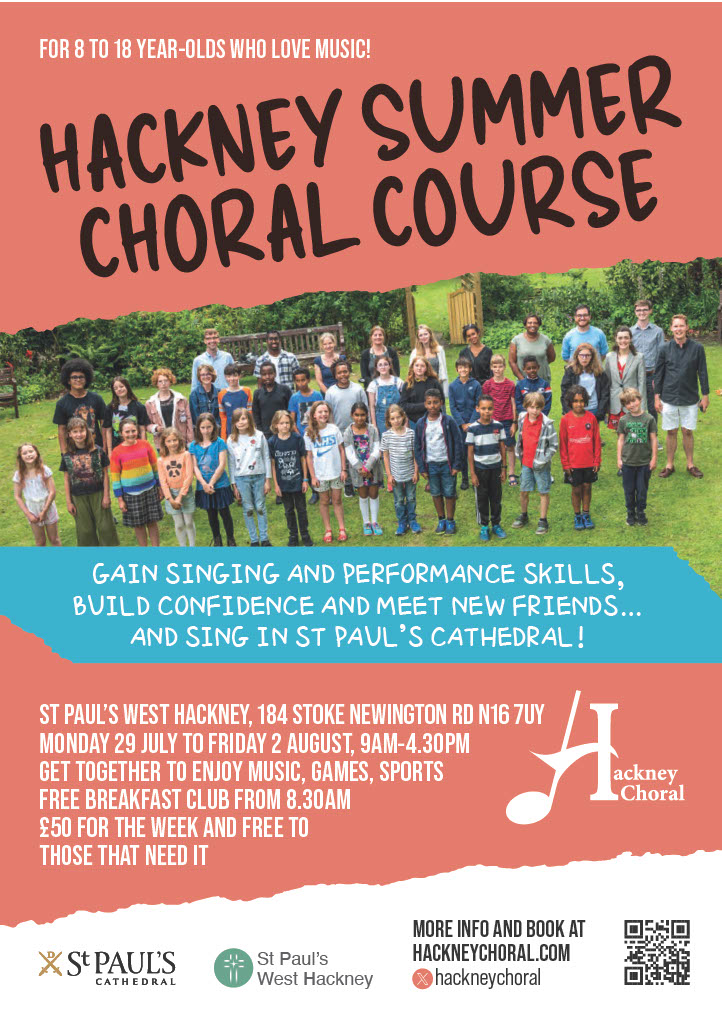 Registration is open for our summer choral course. If you know an 8-18 year old that likes singing then sign them up. It's going to be great fun! hackneychoral.com