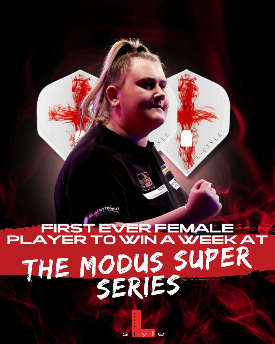 Beau Greaves has made history by being the first ever female winner of a Modus Super Series week. 
She has done this without losing a single match and averaging 93.79 with a high of 114.56 against Kevin Painter.