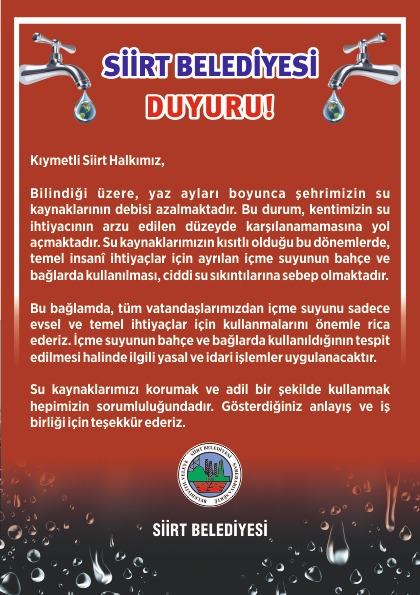 #Siirt Belediyesi'nden Duyuru! @SiirtBel @AlagasSopia @mehmetkysi