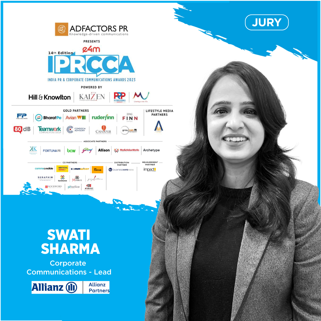 Welcoming our esteemed Jury Member Ms. #SwatiSharma from @AllianzPIndia for the 14th edition of e4m PR and Corp Comm IPRCCA and IPRCCC 2023. Nominations are open now! Don't miss your chance to nominate and get a chance to win and get awarded for your hard work! Register now to…