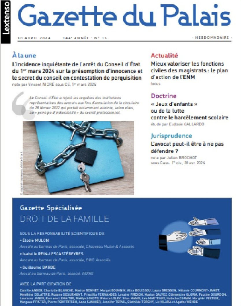 'L'avocat peut-il être condamné à ne pas défendre'. 

Mon point de vue dans la Gazette du Palais @LextensoAvocat, le tout pas très loin des grands @vincent_niore et @emulon. Merci Pauline Le Monnier de Gouville de m'avoir prêté la plume.