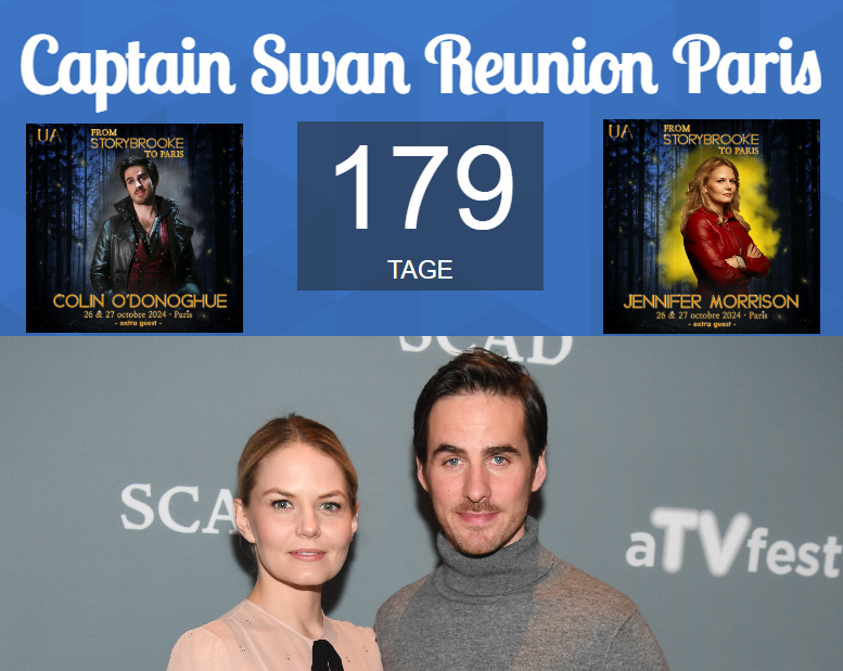 179 days til the #CaptainSwan reunion in Paris 🙌🥰 #OUAT #OnceUponATime #JenniferMorrison #Colinodonoghue #FSTP