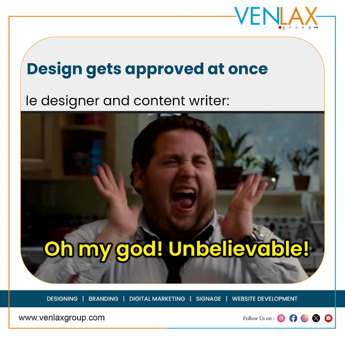 Wow! What an incredible moment! Our design gets approved on the first try! 🎉 Big shoutout to our amazing designer and content writer for their outstanding work!

#venlaxgroup #DesignApproved #FirstTry #TeamworkWins #CelebrationTime #DesignSuccess #ContentCreation #DesignerLife