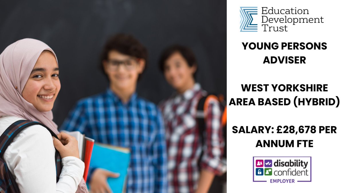 We are seeking a young Person Adviser to deliver the UKSPF Future Forward West Yorkshire Programme and support the West Yorkshire Region-wide reduction in NEET. 

careers.educationdevelopmenttrust.com/vacancies/2656…

#westyorksjobs #sheffieldjobs #leedsjobs #wakefieldjobs #contractjobs