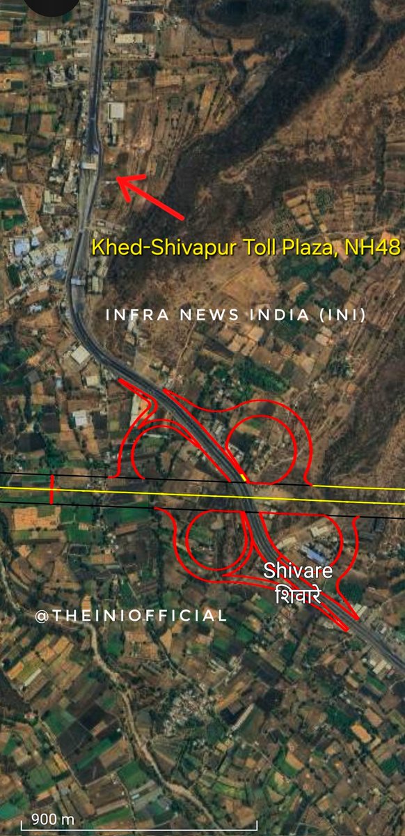 #Pune Outer Ring Road update. The upcoming Pune Outer Ring Road will have a large interchange just south of Khed-Shivapur toll plaza on the Mumbai-Bengaluru highway. This will definitely help in reducing the infamous traffic at Khed-Shivapur toll plaza. @mieknathshinde…