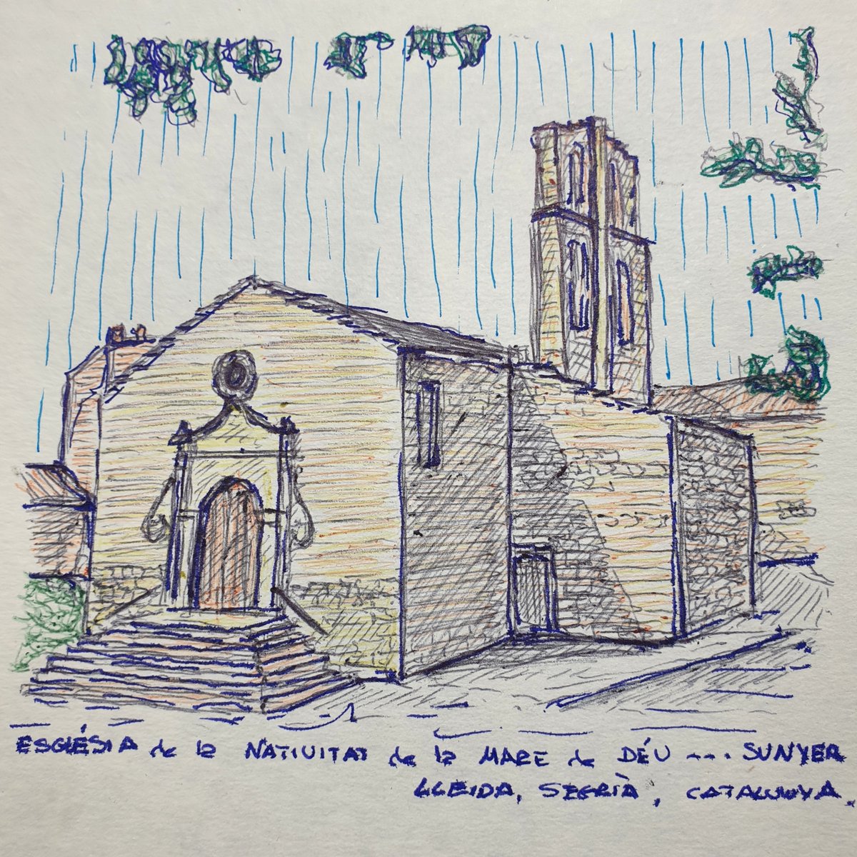 Sunyer, Segrià, Lleida, Catalunya. Landscapes over time... Architecture. #urbansketchers #dailydrawings #artoftheday #artofinstagram #inksketch #inkdrawing #inkart #architecture #landcapearchitecture #urban #urbanart #sunyer #segrià #lleida #catalunya