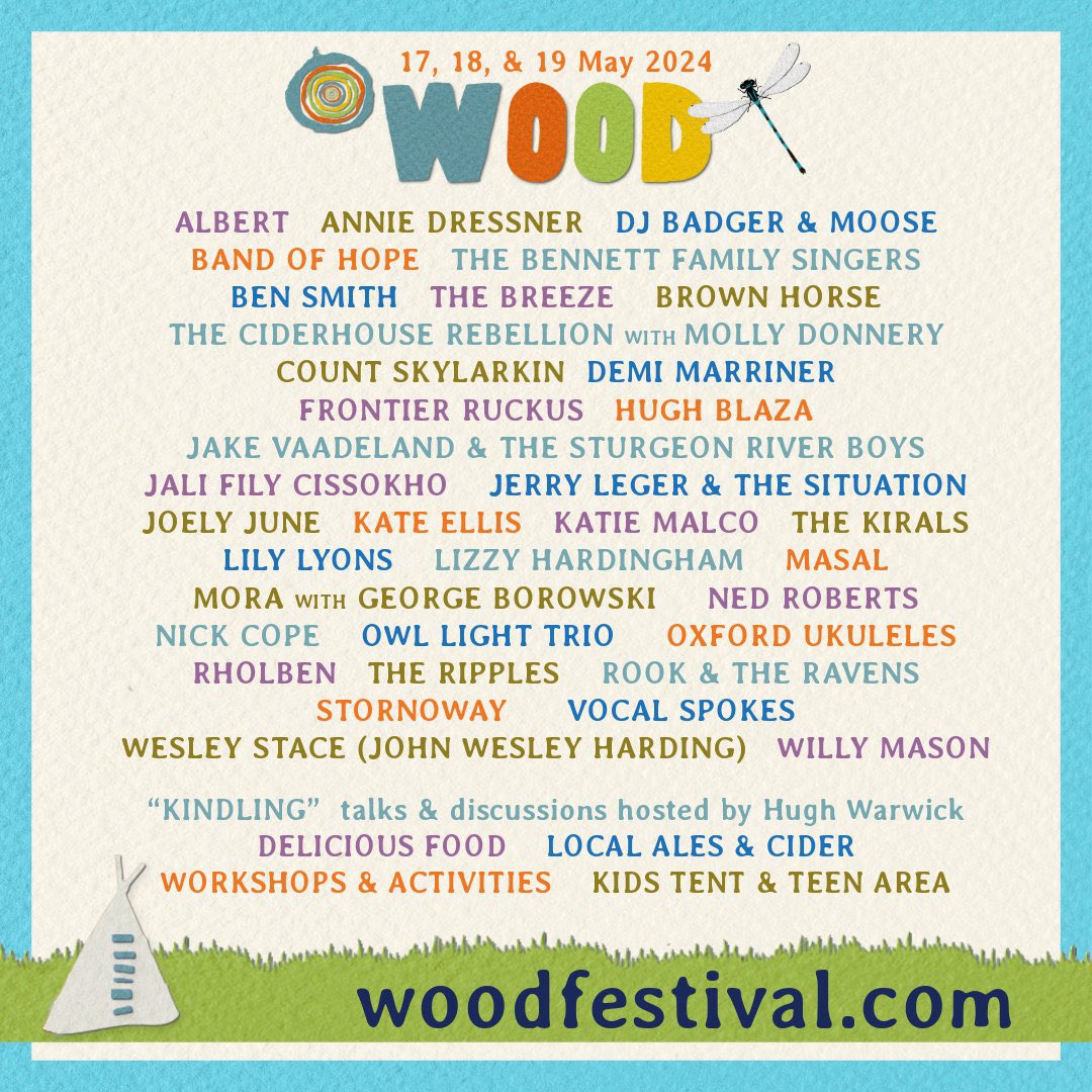 🤩 I've always wanted to play at @woodfestival run by the brilliant Bennett bros (who also put on @septembersongUK which I loved performing at last year). I’m so pleased to be part of this year's fab line-up — you can find me on the Wood Stage on Sat 18th. 😍 #music #festival