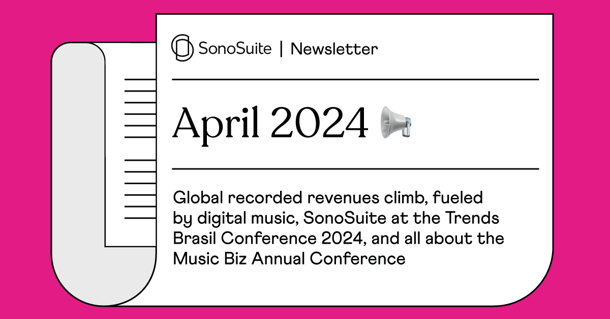 📣 Calling all music enthusiasts! 🎵

Our April #newsletter is here! Stay updated on the latest #digital #music #trends and #tech developments.

Don't miss out! Check it out now: rb.gy/ww8gmc

#SonoSuite #MusicNews #News