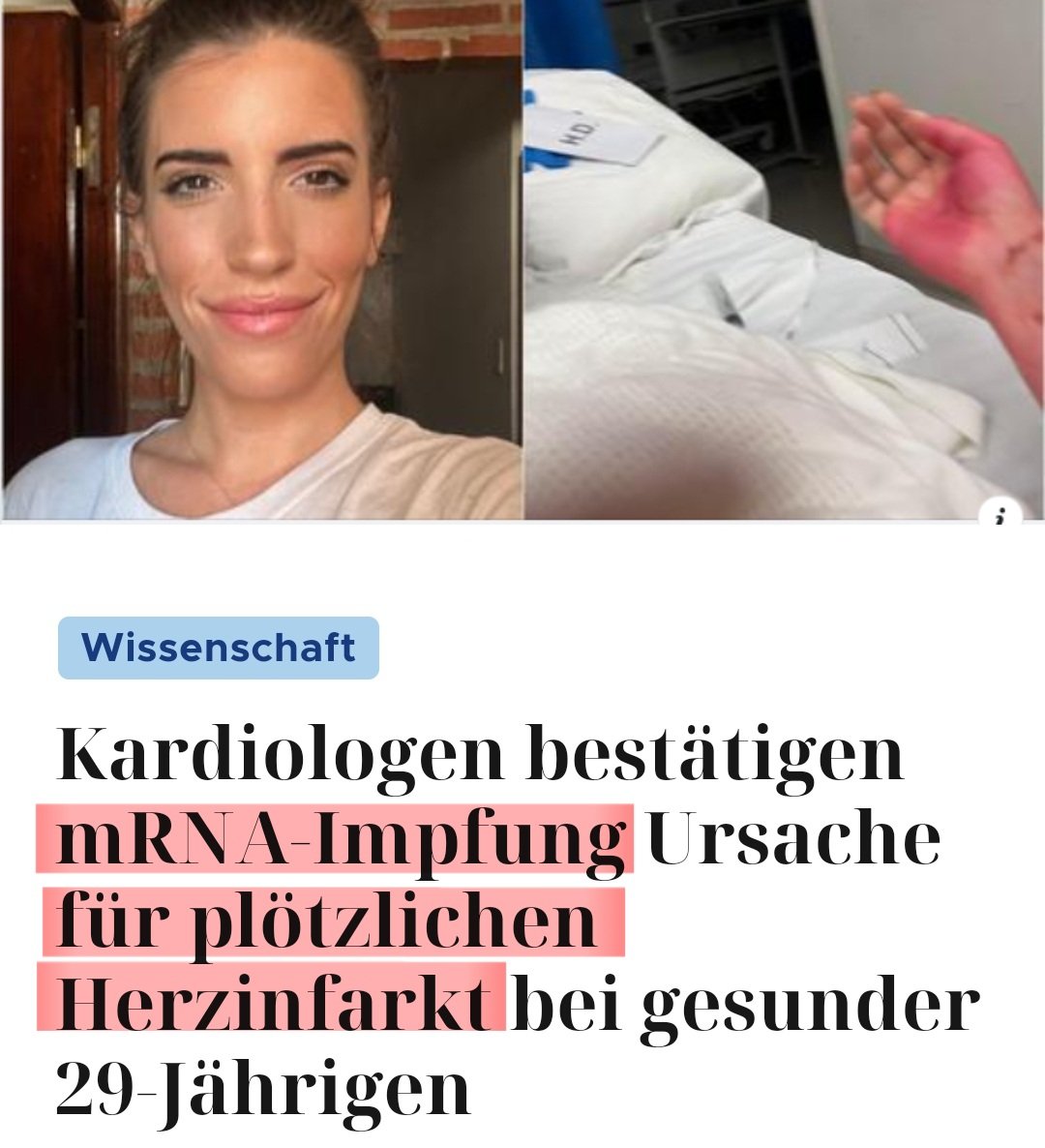 „Ich bin wütend, weil ich die JAB bekommen musste, um zu reisen und meinen JOB zu behalten. Ich bin wütend, weil viele junge Sportler jetzt Herzprobleme haben.“ Florencia Tarque. #Impfschäden #mRNA 
tkp.at/2024/04/30/kar…