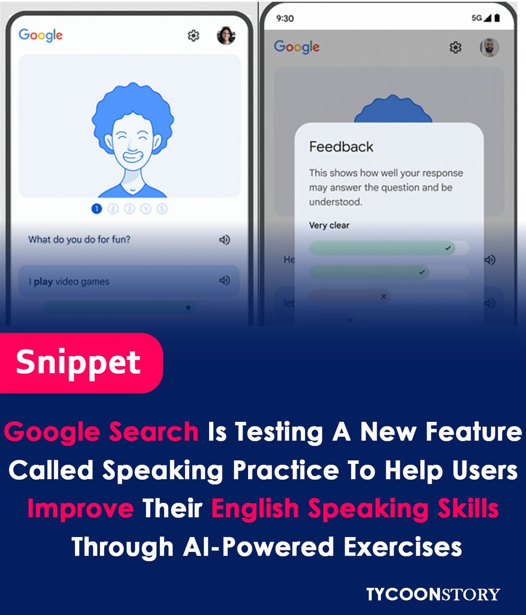 Google Search gets an AI tutor to help users practice speaking English. #learnenglishwithgoogle #googlesearchlabs #speakingpractice #aiforlanguagelearning #duolingocompetitor #google #languagelearning #GoogleSearch #speaking #language #AI #englishfluency @Google @googlesearchc