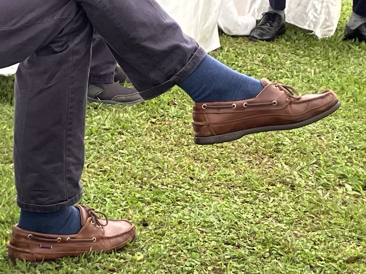 Hush Puppies in rural Uganda quiz: which leading UK biomedical scientist was wearing their hush puppies on a field site visit to ⁦@MRC_Uganda⁩ world leading General Population Cohort (GPC)?