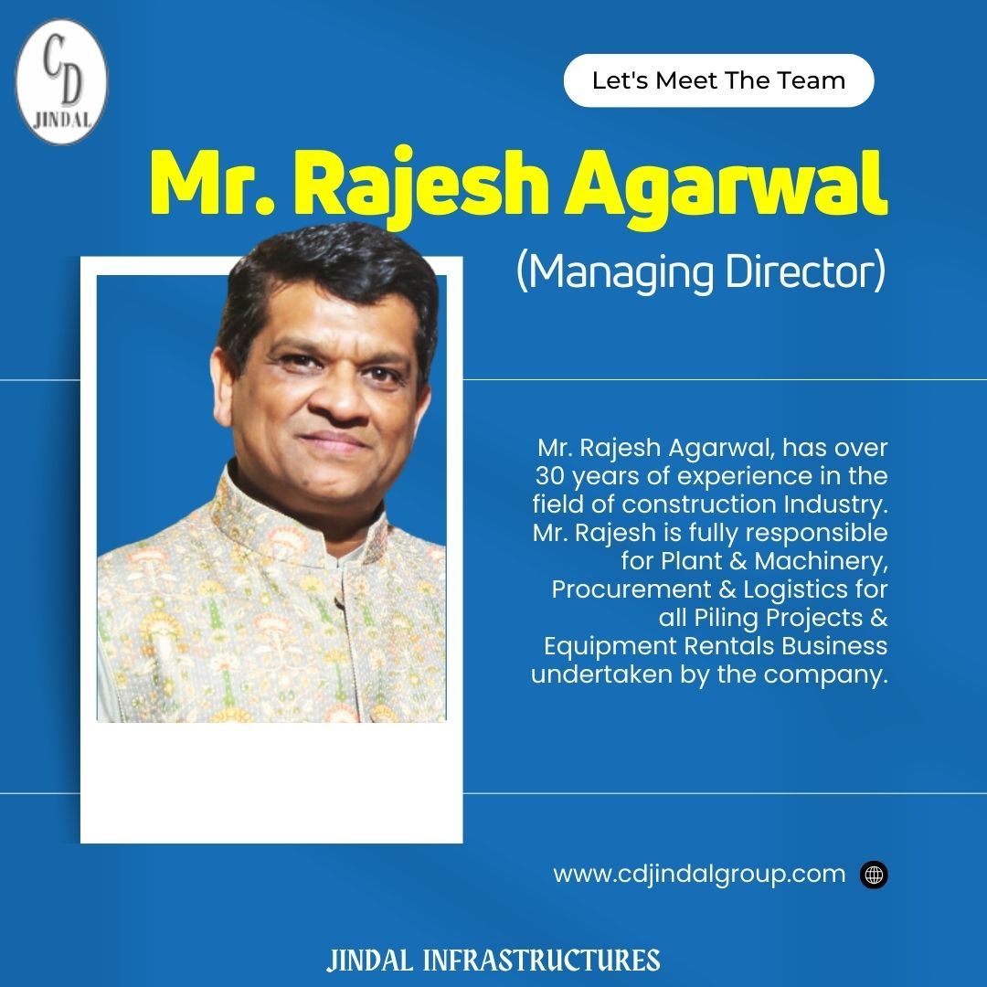 Meet the driving force behind our vision: Mr. Rajesh Agarwal, our esteemed Managing Director. With his leadership, innovation, and dedication, we're charting new heights of success. Here's to inspiring leadership and limitless possibilities! 

#MeetTheTeam #ManagingDirector