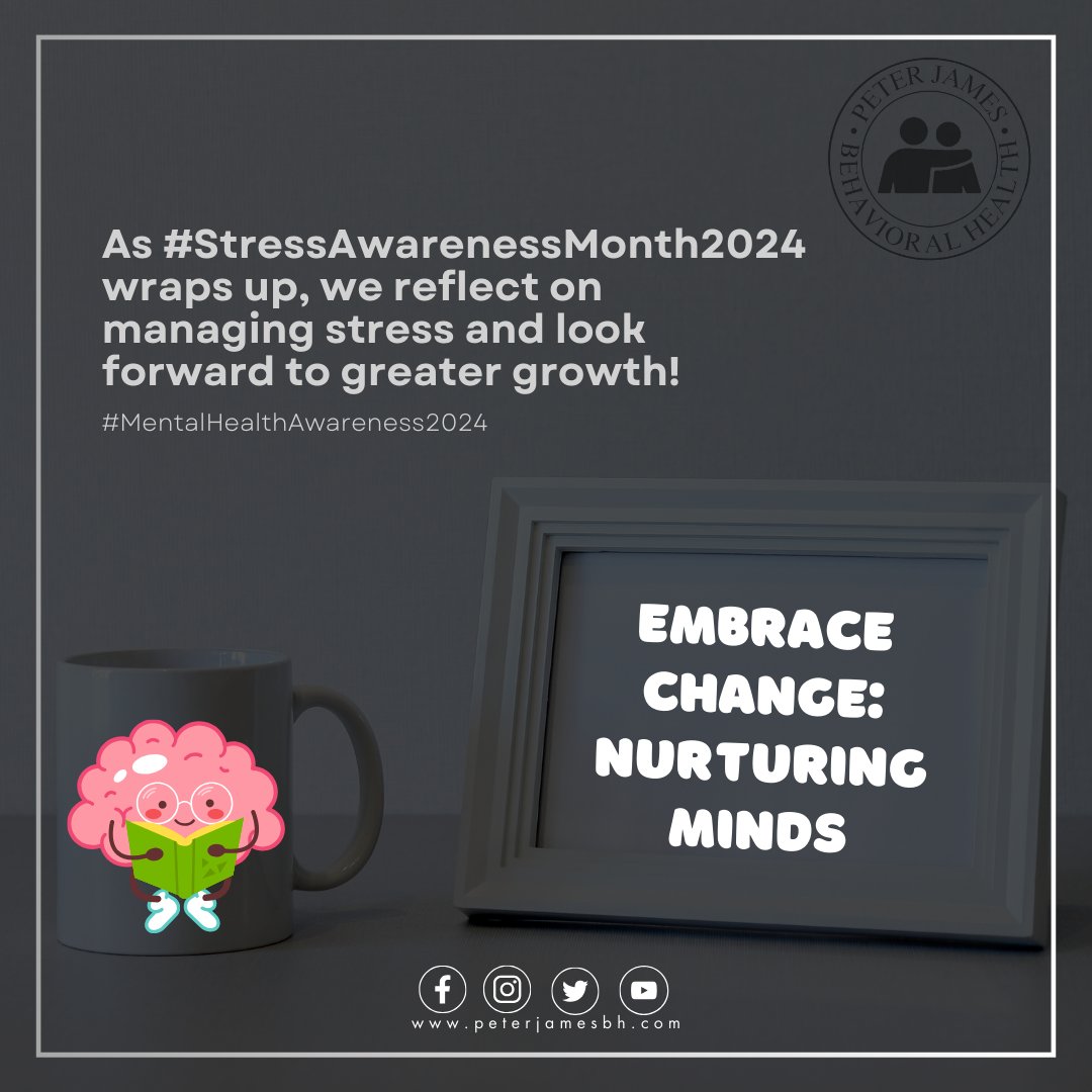 🌤️ Transitioning from #StressAwarenessMonth to #MentalHealthAwarenessMonth2024 at Peter James Behavioral Health! Join us for daily self-care tips & community support. We're here for you! 🔗peterjamesbh.com
#MentalHealthMatters #stressawarenessmonth2024